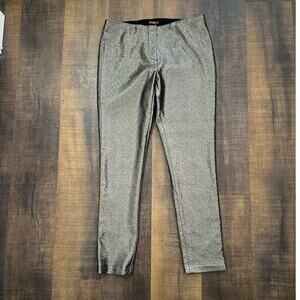 J.McLaughlin Metallic Ankle Pants Silver Shimmer Size 8